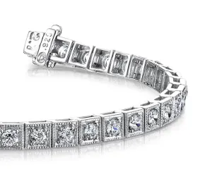 Diamond Square Link Diamond Bracelet with 1.49 ct.(finished) 2mm