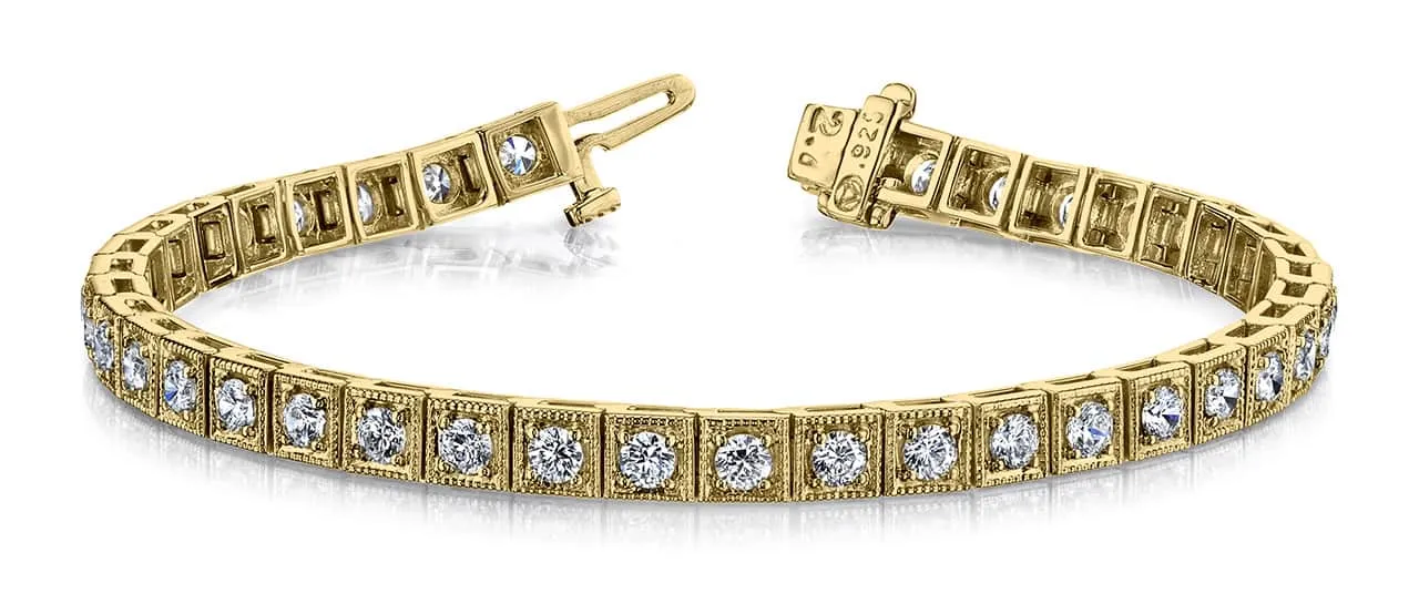 Diamond Square Link Diamond Bracelet with 1.49 ct.(finished) 2mm