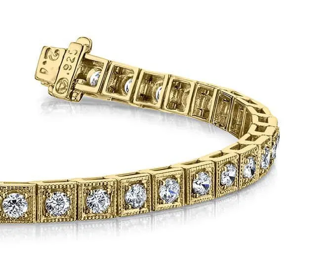 Diamond Square Link Diamond Bracelet with 1.49 ct.(finished) 2mm