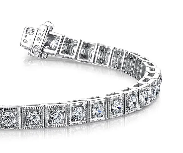 Diamond Square Link Diamond Bracelet with 1.49 ct.(finished) 2mm