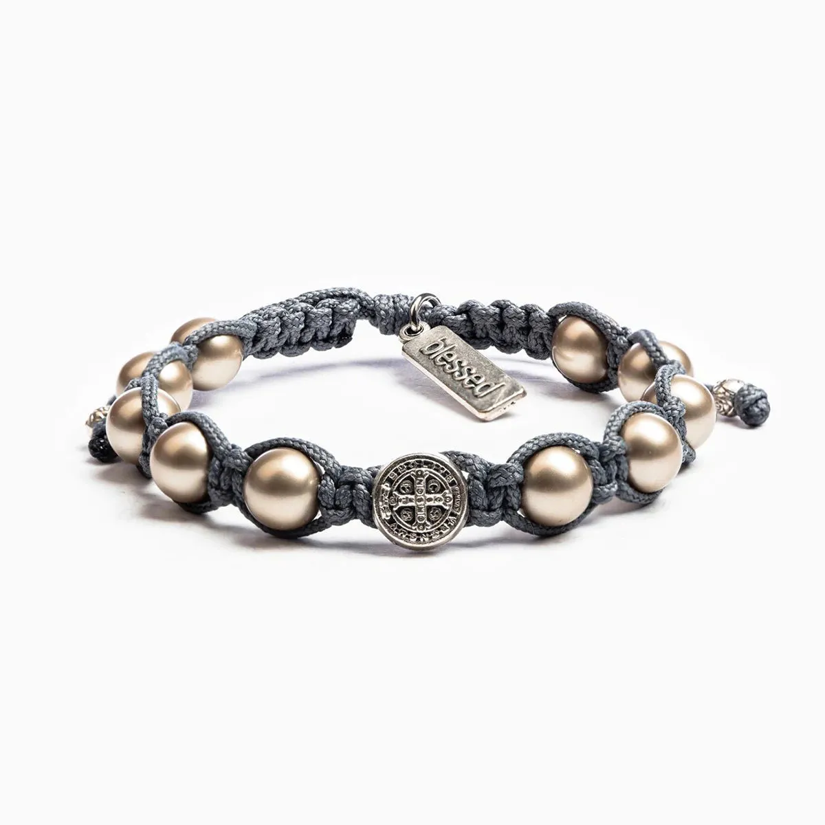 Divine Blessings Crystal Pearl Bracelet- Slate Platinum