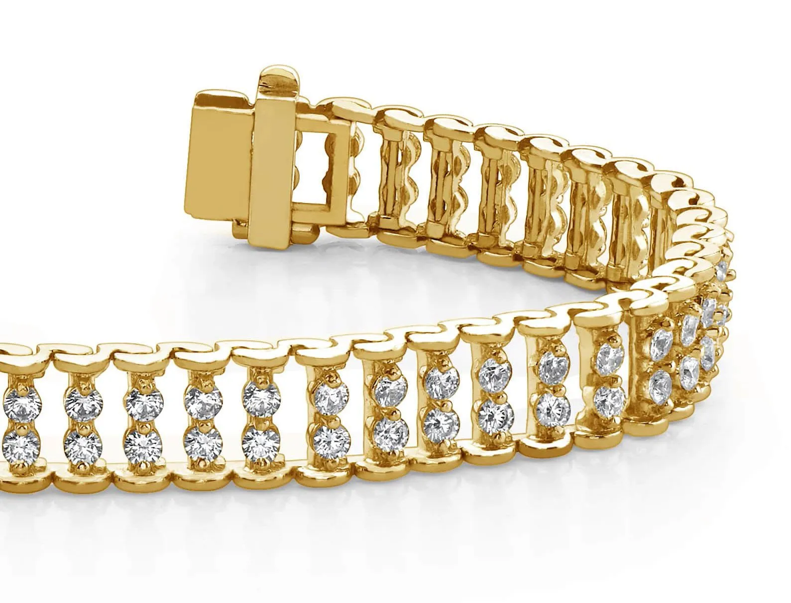 Double Diamond Candlestick Bracelet Lab-Grown Diamond with 2.01 ct.(finished) 1.7mm