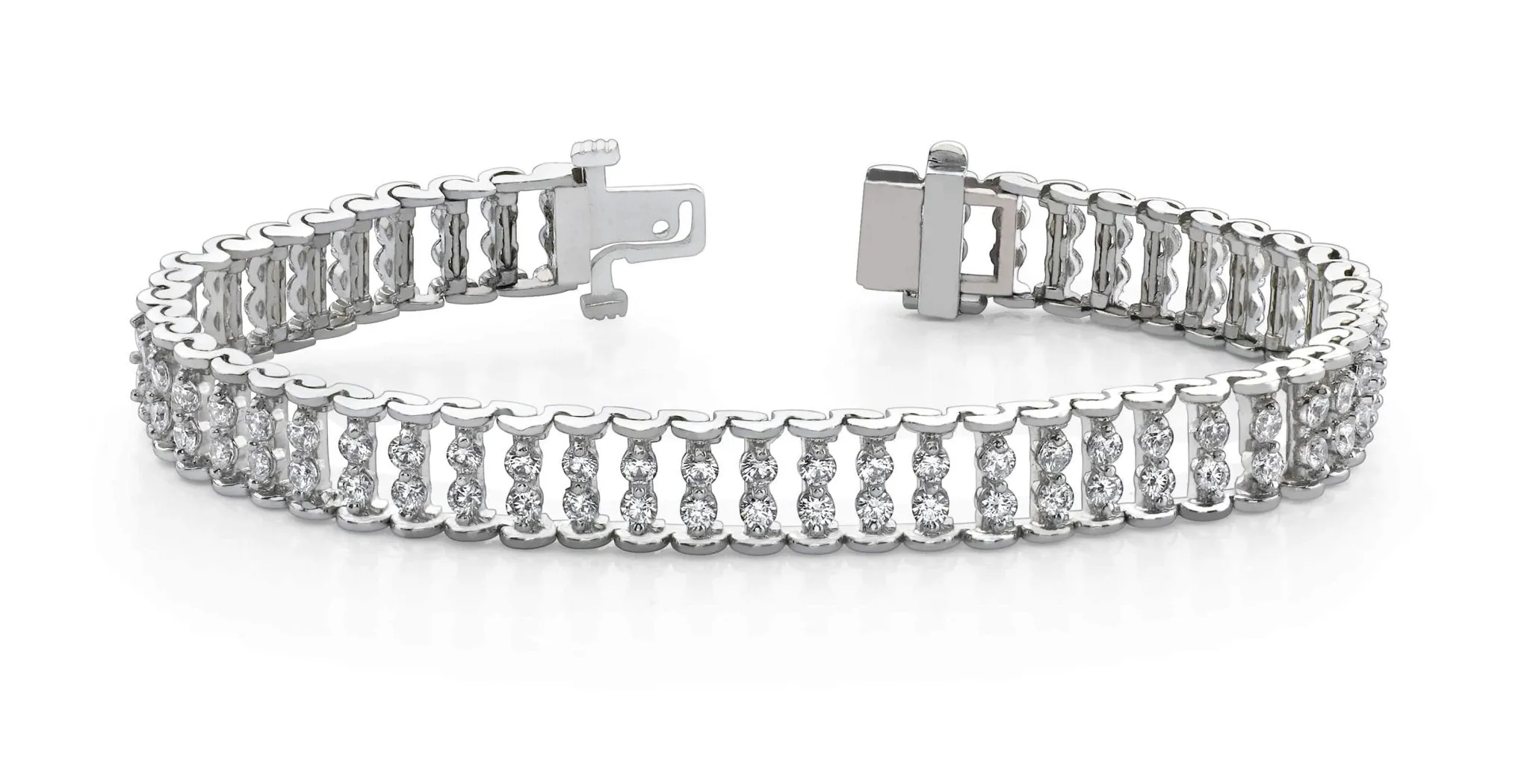 Double Diamond Candlestick Bracelet Lab-Grown Diamond with 2.01 ct.(finished) 1.7mm