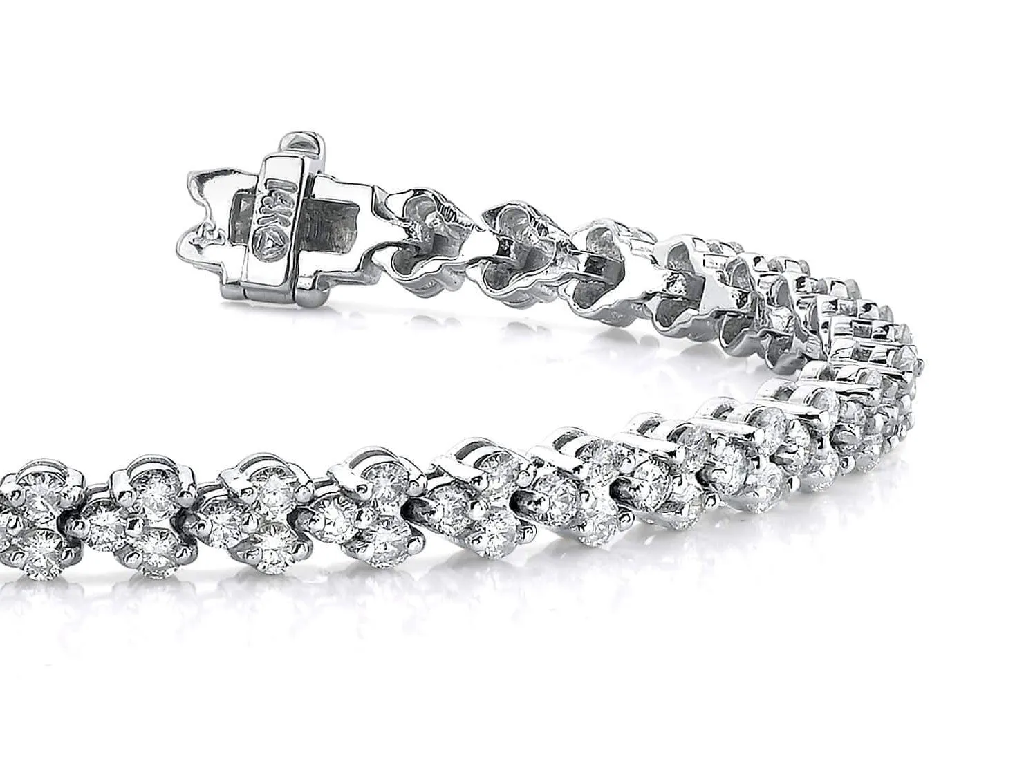Double Diamond Stacked Diamond Bracelet with 2.07 ct.(finished) 1.4mm