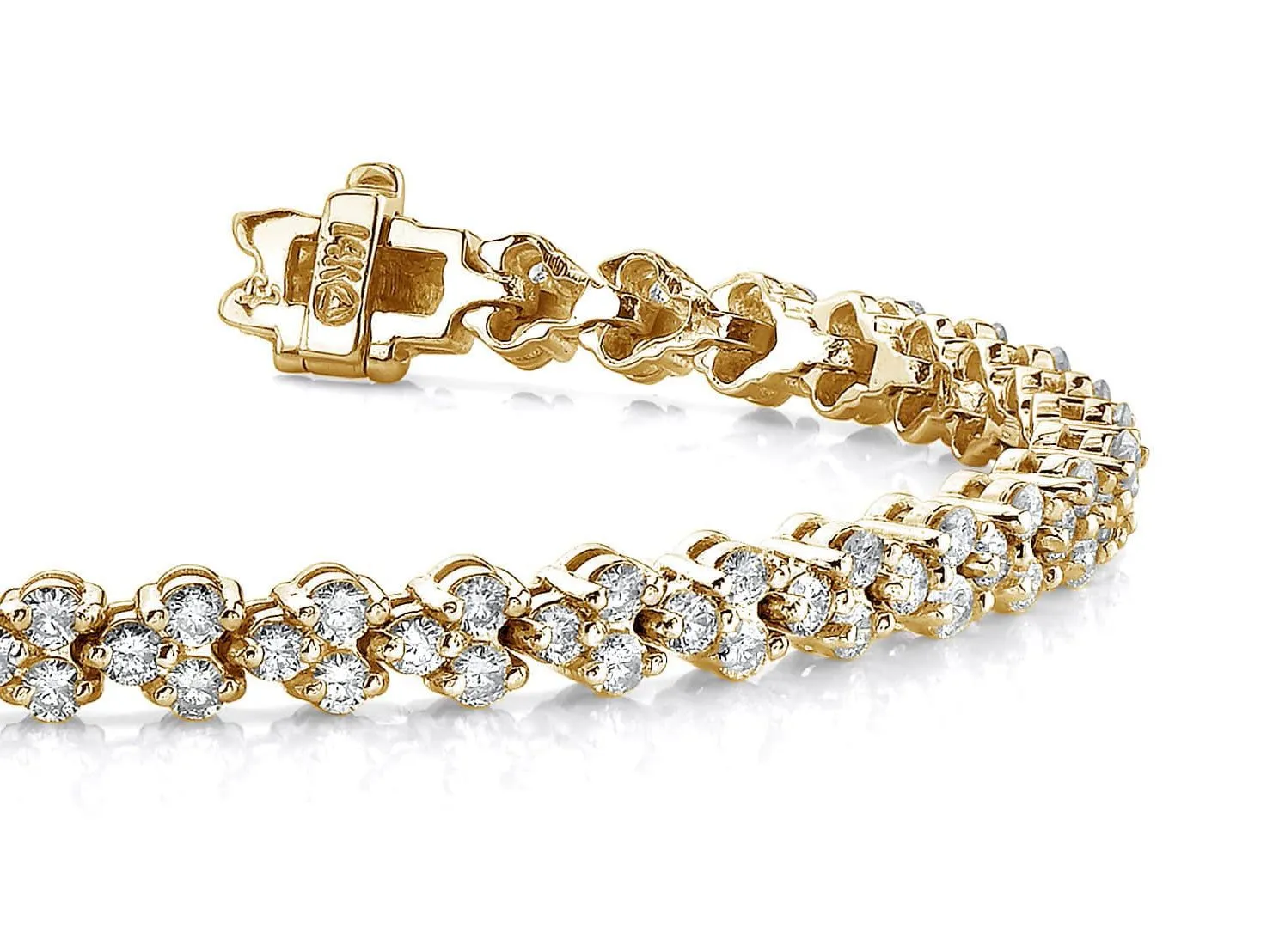 Double Diamond Stacked Diamond Bracelet with 2.07 ct.(finished) 1.4mm
