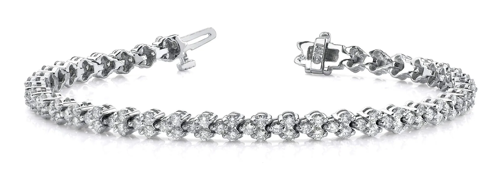 Double Diamond Stacked Diamond Bracelet with 2.07 ct.(finished) 1.4mm