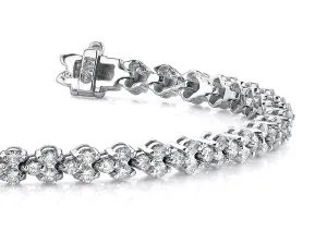 Double Diamond Stacked Diamond Bracelet with 2.07 ct.(finished) 1.4mm