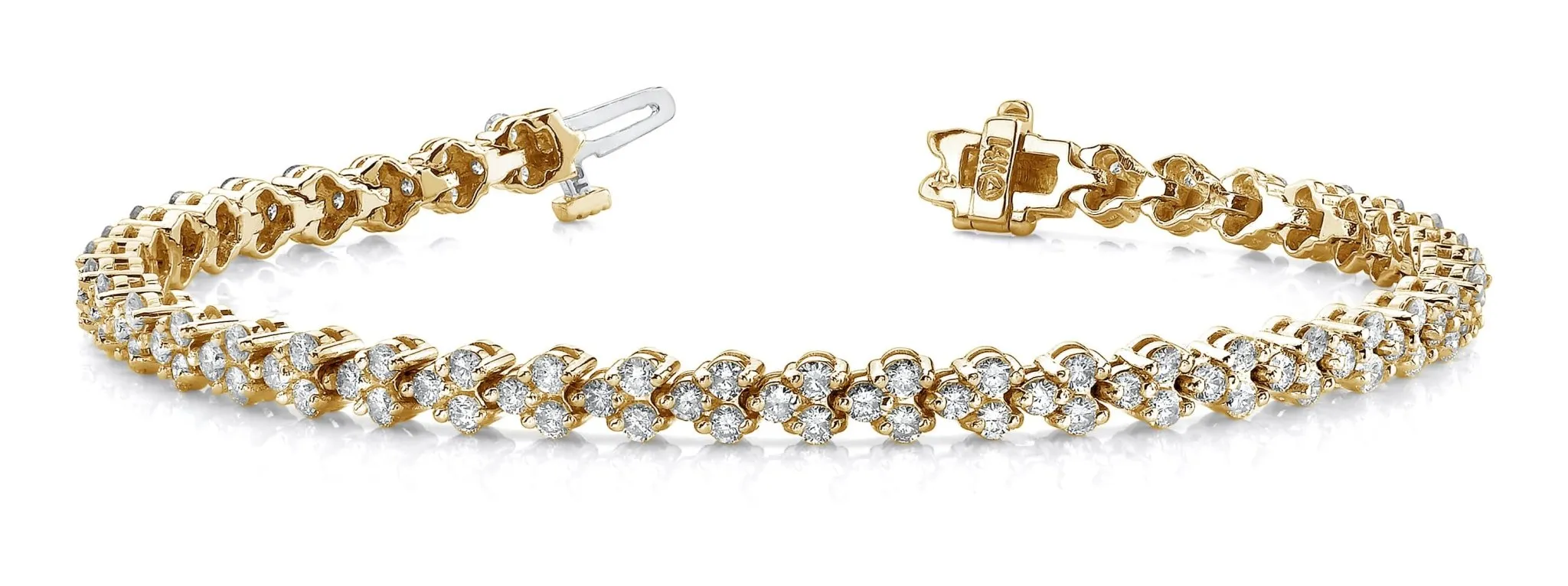Double Diamond Stacked Diamond Bracelet with 2.07 ct.(finished) 1.4mm