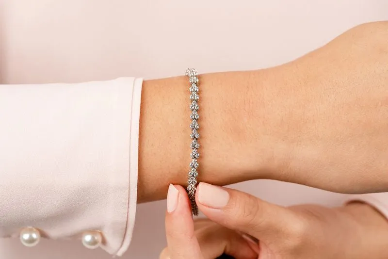 Double Diamond Stacked Diamond Bracelet with 2.07 ct.(finished) 1.4mm