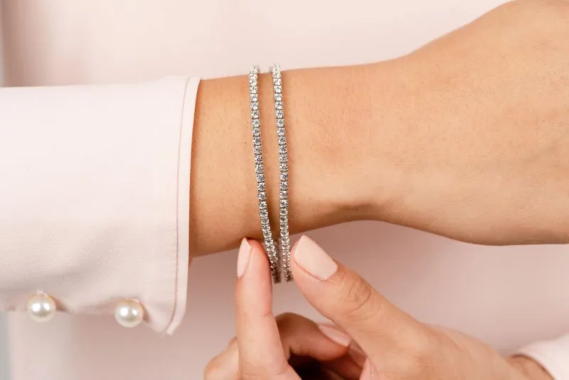 Double Strand Flexible Diamond Bracelet with 7.56 ct.(finished) 2.5mm