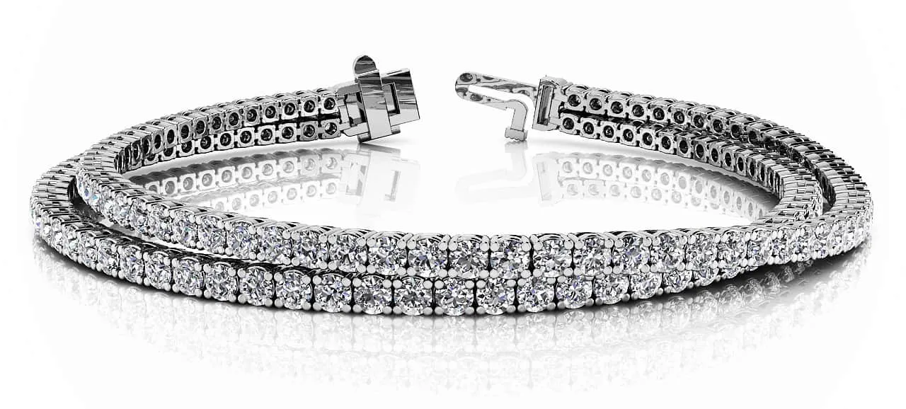 Double Strand Flexible Diamond Bracelet with 7.56 ct.(finished) 2.5mm