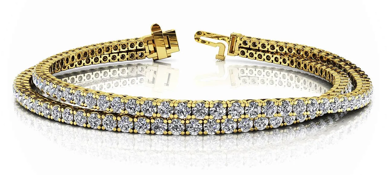Double Strand Flexible Diamond Bracelet with 7.56 ct.(finished) 2.5mm