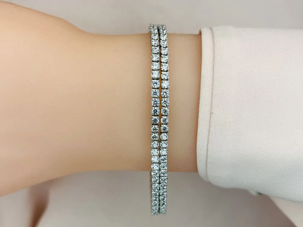Double Strand Flexible Diamond Bracelet with 7.56 ct.(finished) 2.5mm