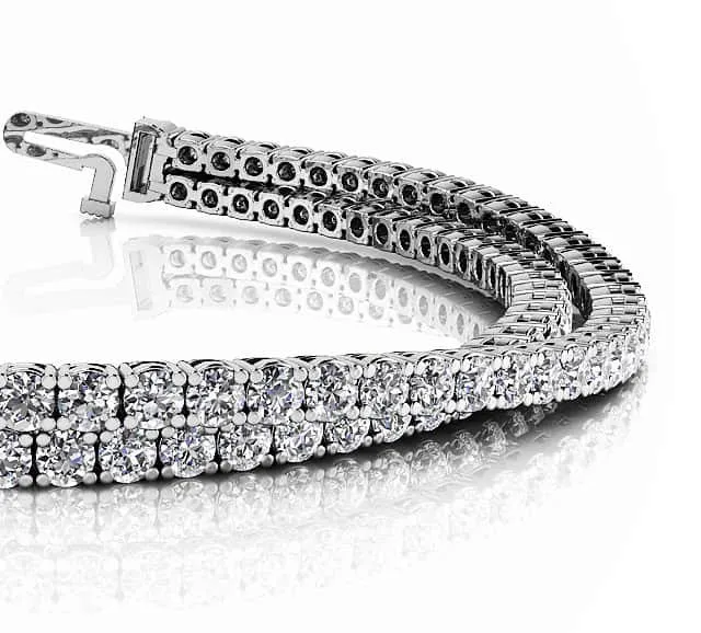 Double Strand Flexible Diamond Bracelet with 7.56 ct.(finished) 2.5mm