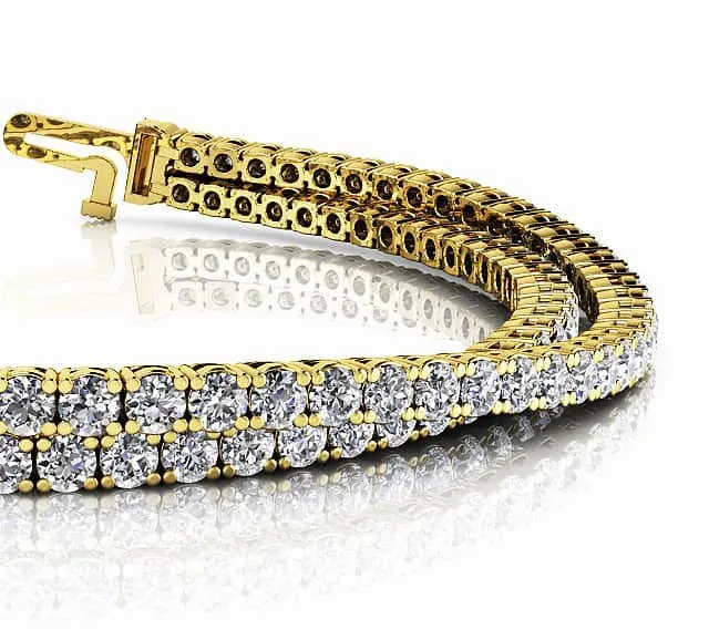 Double Strand Flexible Diamond Bracelet with 7.56 ct.(finished) 2.5mm