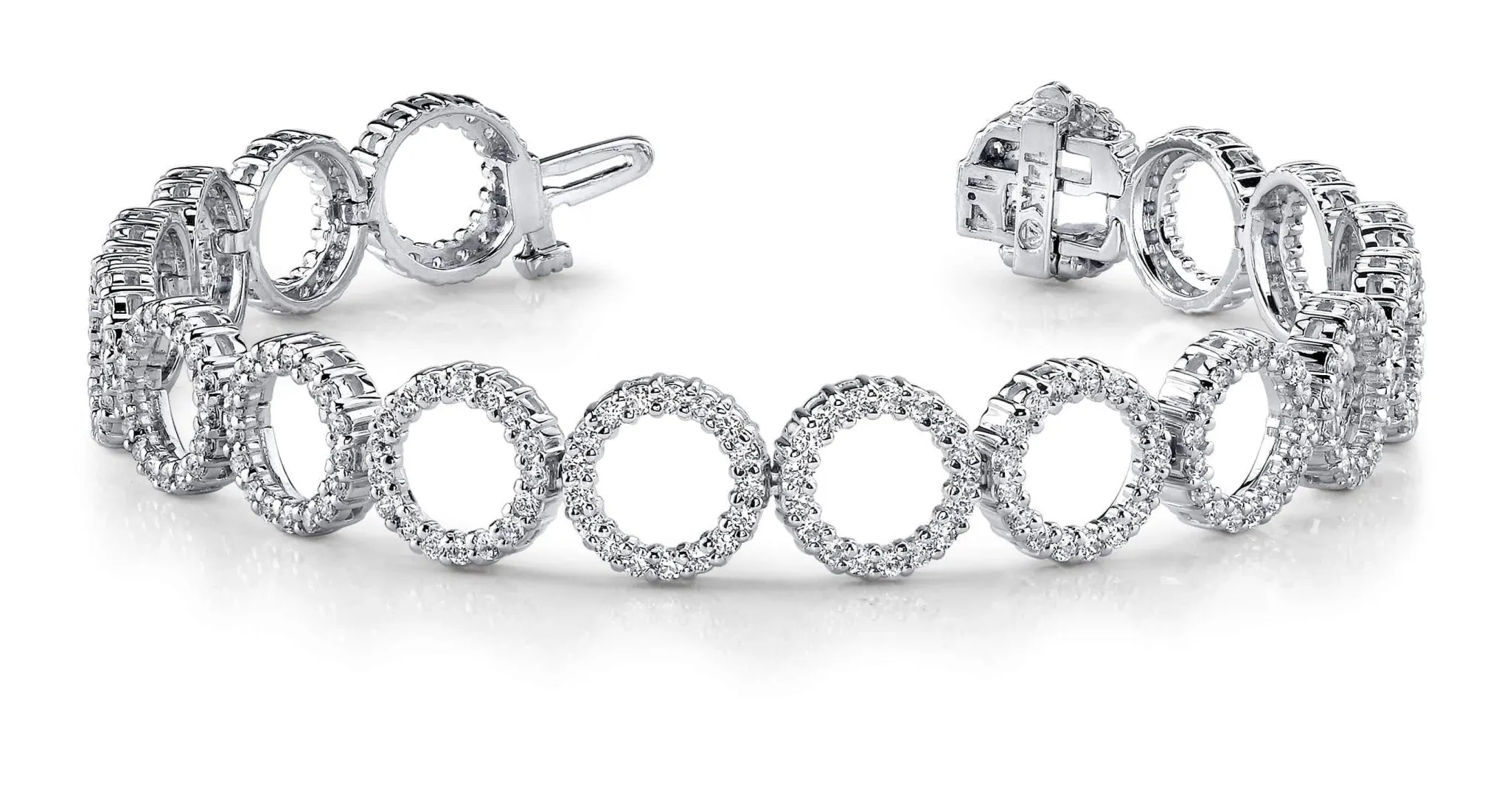 Dripping With Diamonds Circle Link Diamond Bracelet with 3.98 ct.(finished) 1.4mm