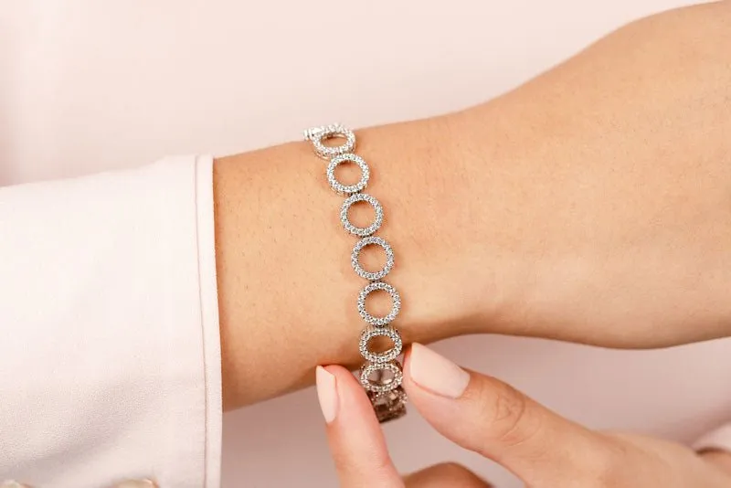 Dripping With Diamonds Circle Link Diamond Bracelet with 3.98 ct.(finished) 1.4mm