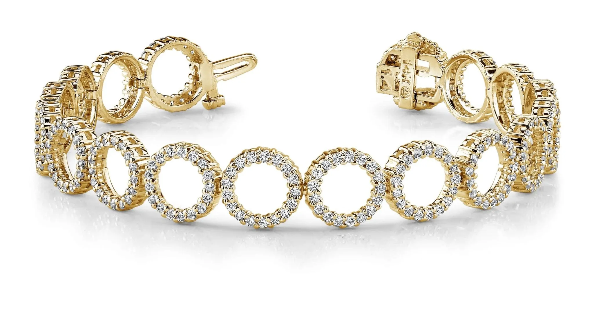 Dripping With Diamonds Circle Link Diamond Bracelet with 3.98 ct.(finished) 1.4mm