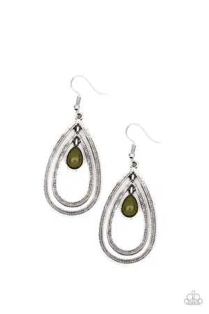 Drops of Color Green Paparazzi Earrings