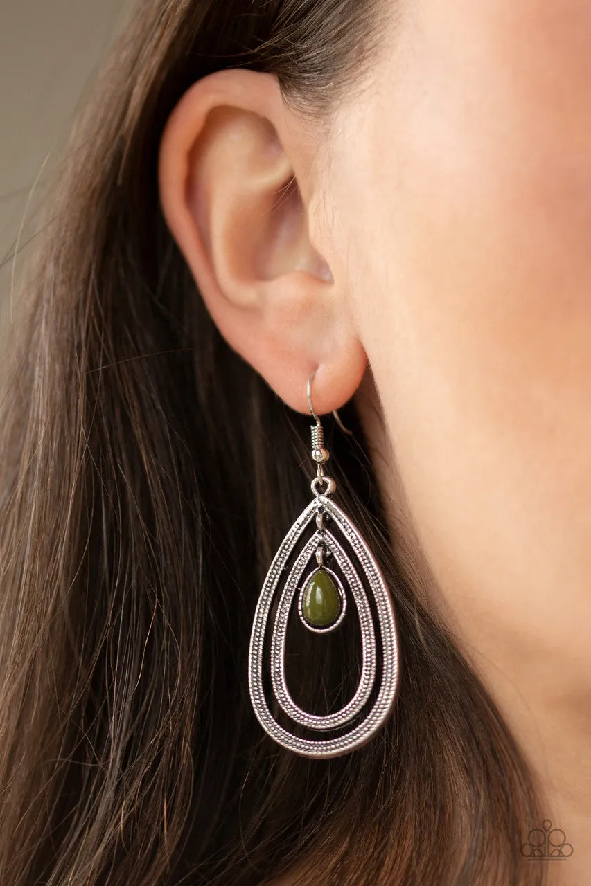 Drops of Color Green Paparazzi Earrings