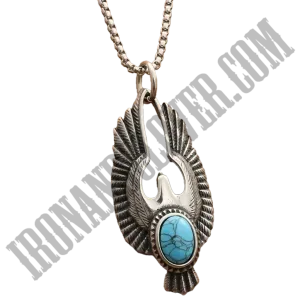 Eagle Necklace with Turquoise Pendant