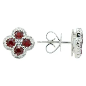 Earrings 18KW/3.2G 8RUBY-0.89CT 2RD-0.22CT 56RD-0.19CT