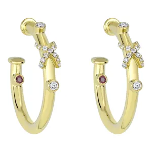Earrings - Diamond & Ruby (2307D)