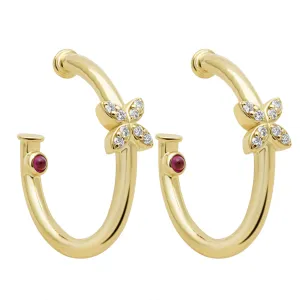 Earrings - Diamond & Ruby (2401B)