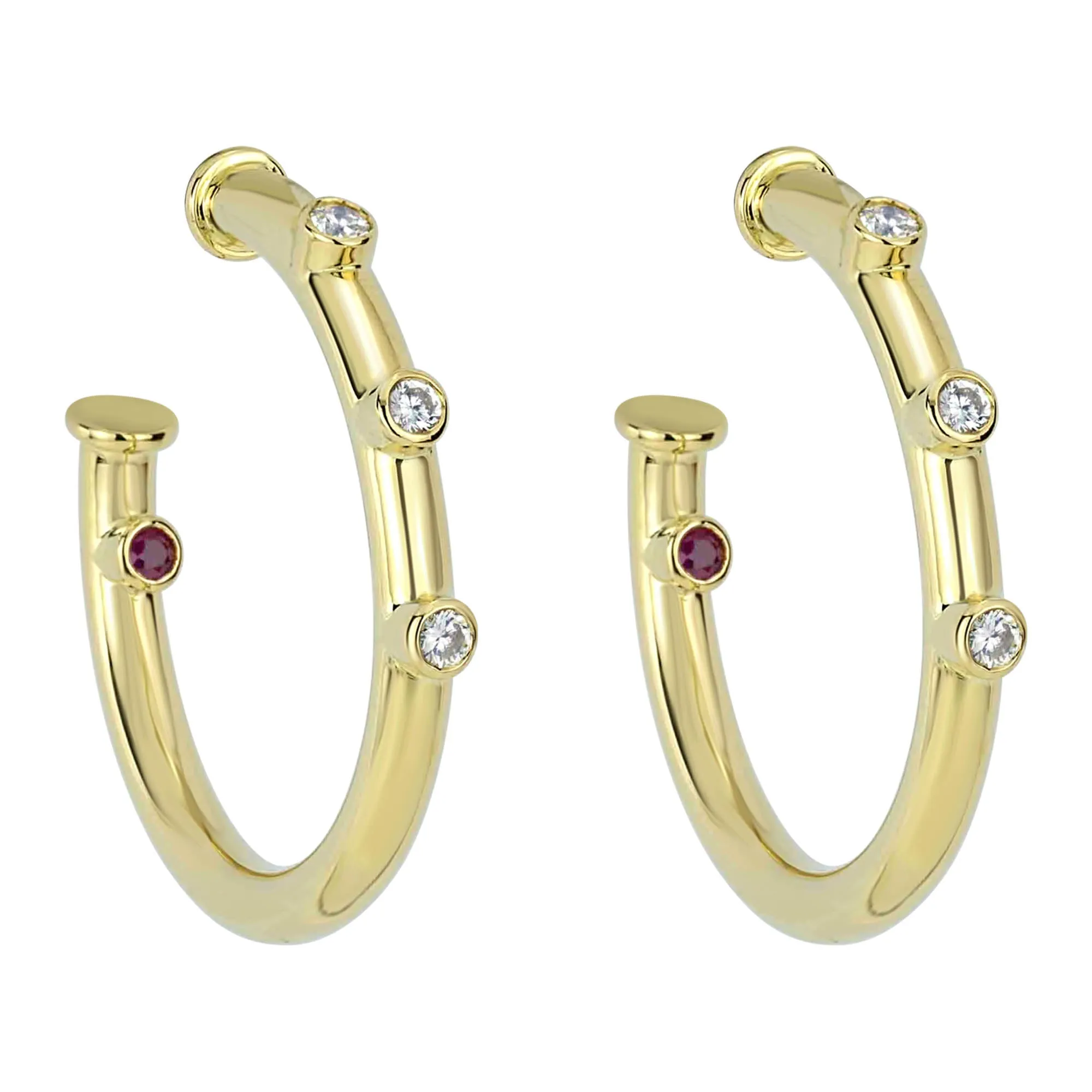 Earrings - Diamond And Ruby