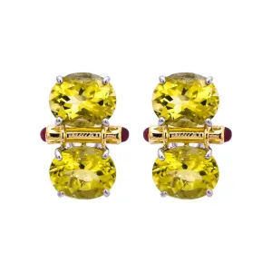 Earrings- Lemon Quartz and Ruby  (25IM)