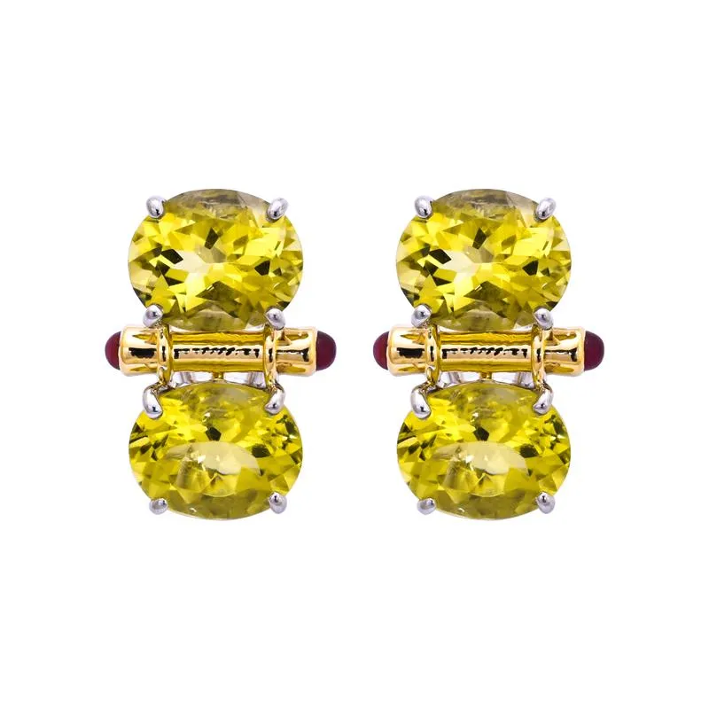 Earrings- Lemon Quartz and Ruby  (25IM)