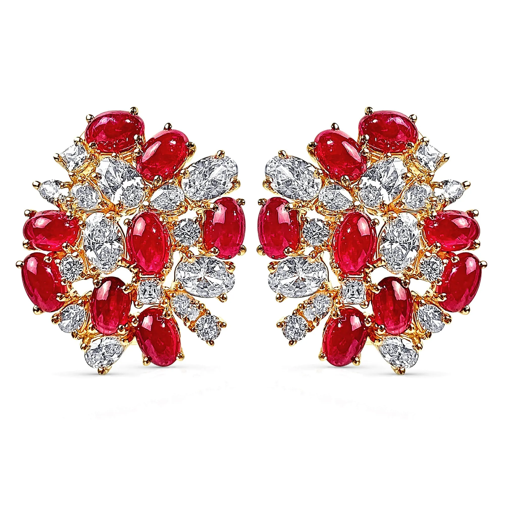 Earrings - Ruby and Crystal