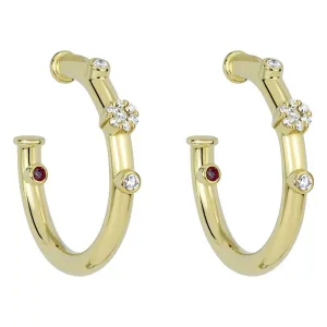 Earrings - Ruby And Diamond (2305A)
