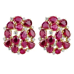 Earrings - Ruby And Diamond (2370E)