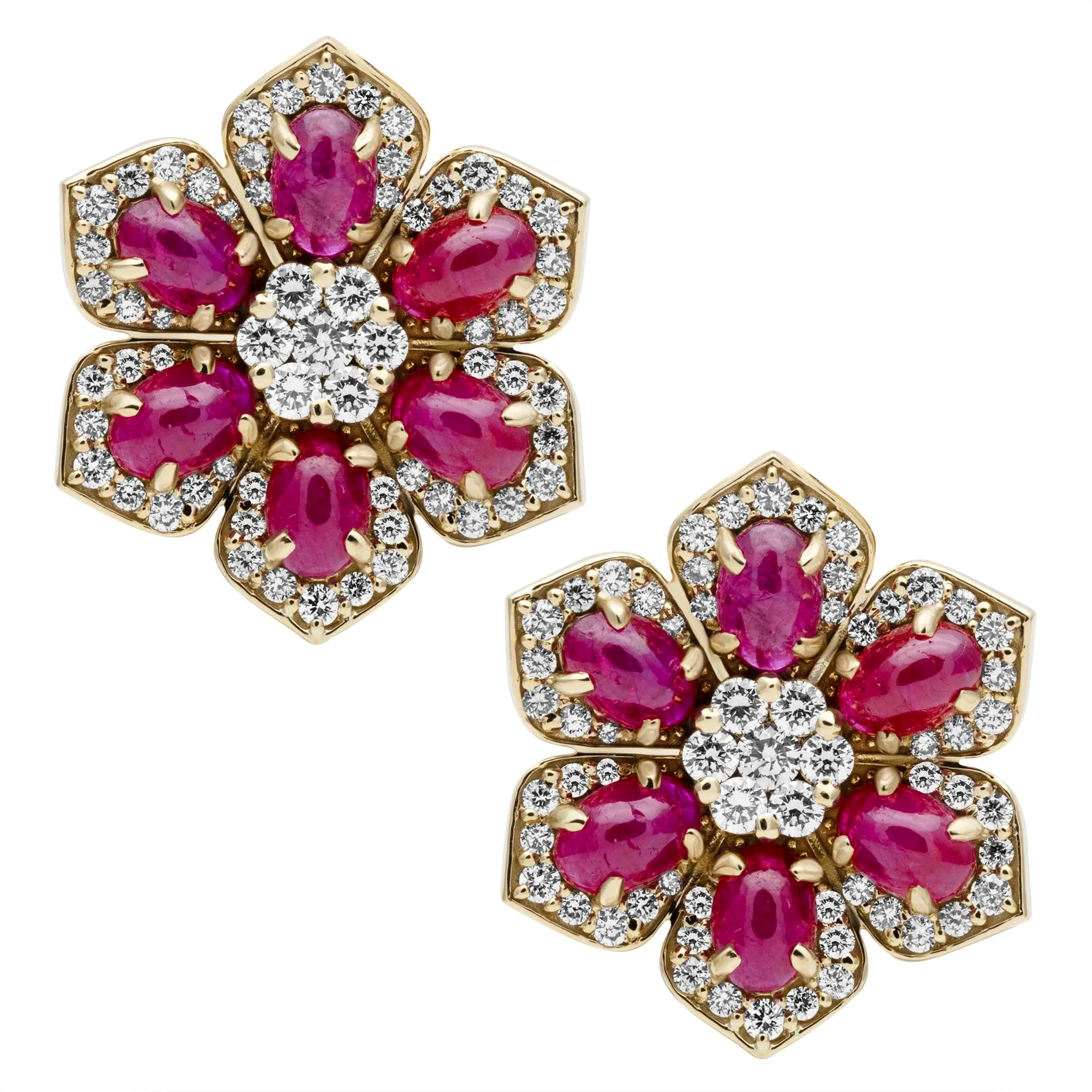 Earrings - Ruby And Diamond (2399B)