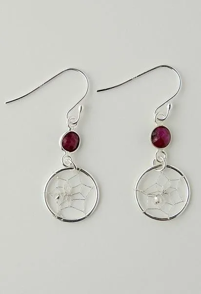 Earrings Ruby July Sterling SIlver