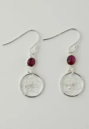Earrings Ruby July Sterling SIlver