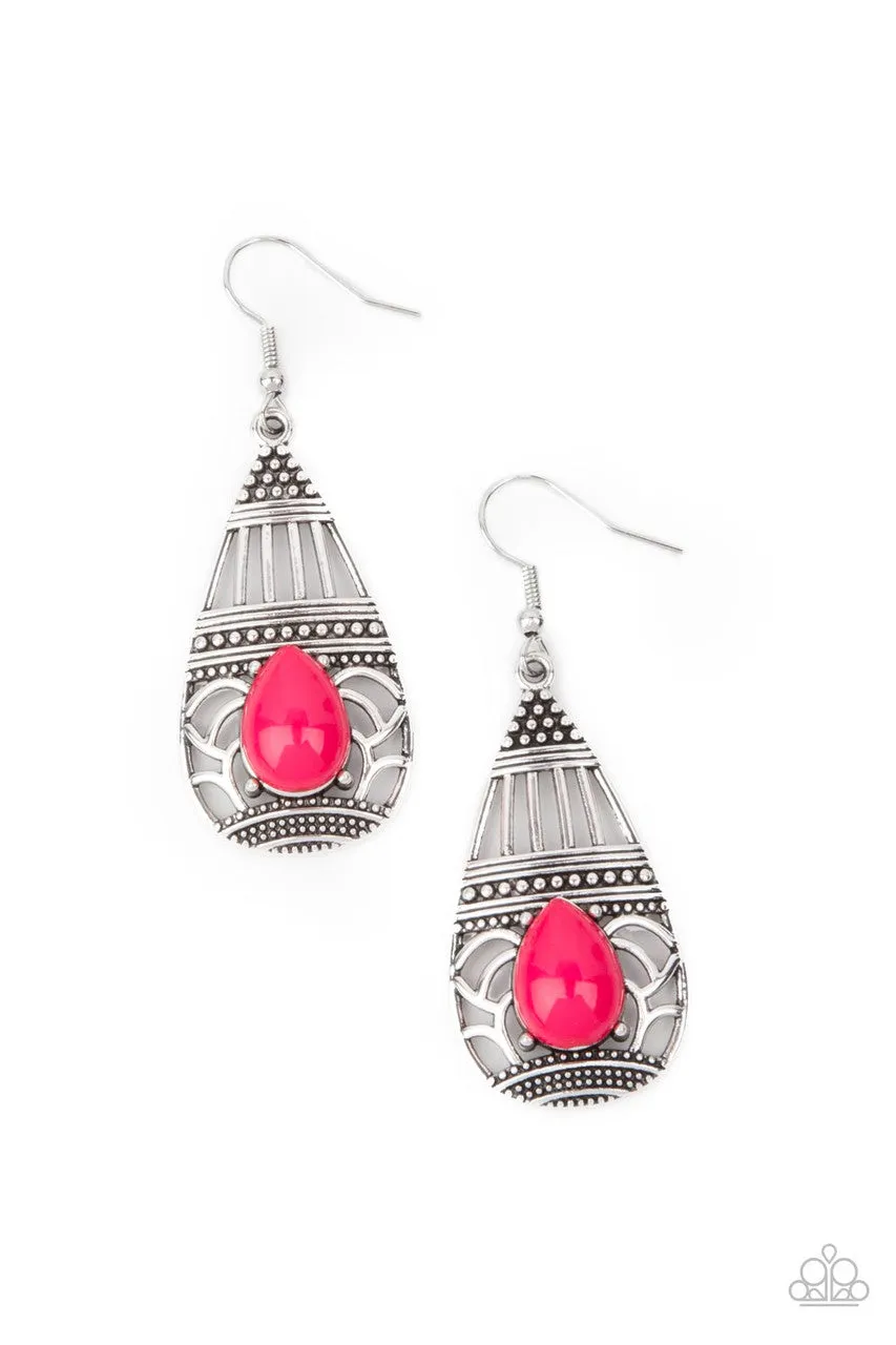 Eastern Essence Pink Paparazzi Earrings