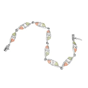Eight Link - Sterling Silver Black Hills Gold Bracelet