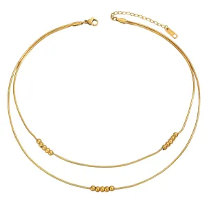 Elegant Chain Necklace in 18K Gold Plated Steel