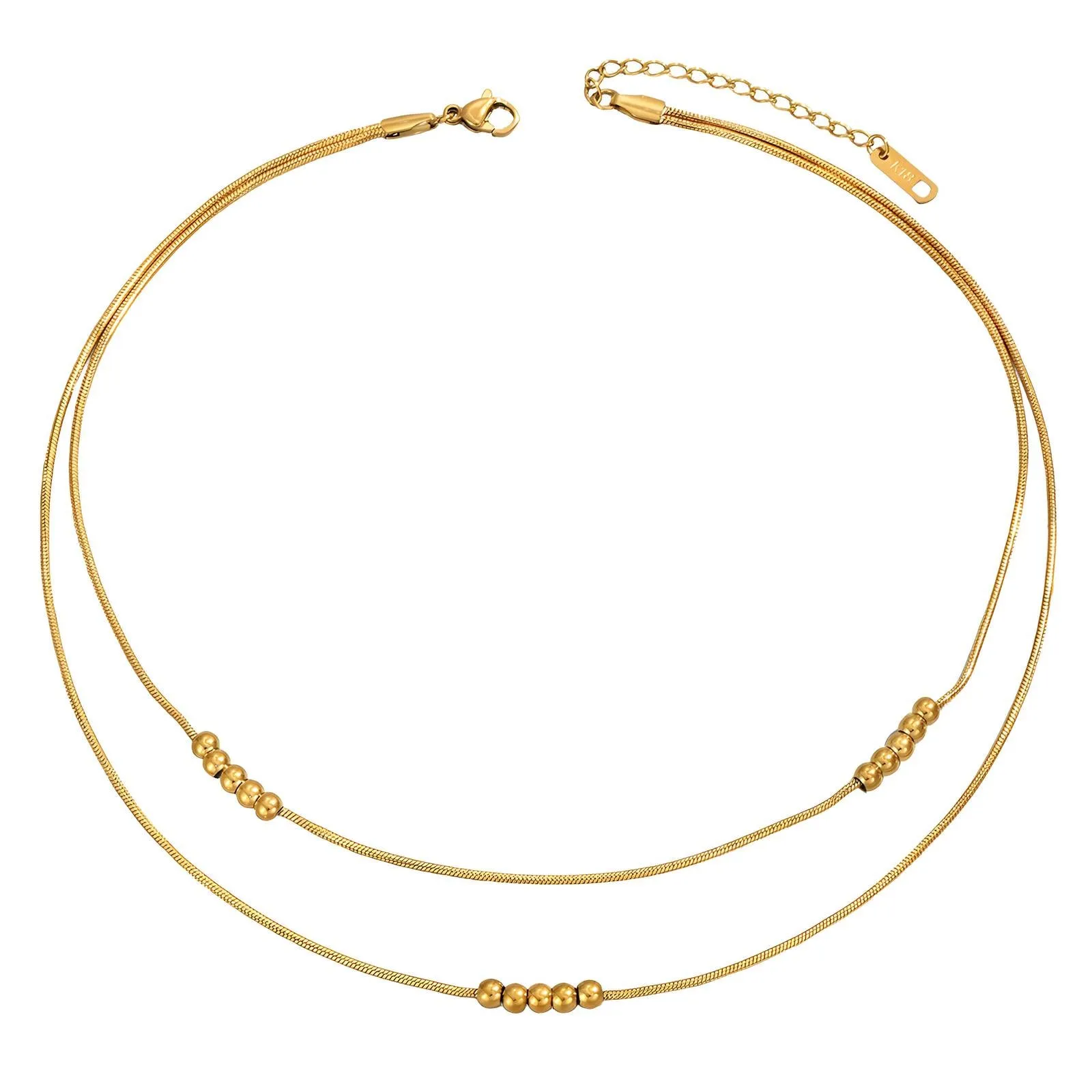 Elegant Chain Necklace in 18K Gold Plated Steel