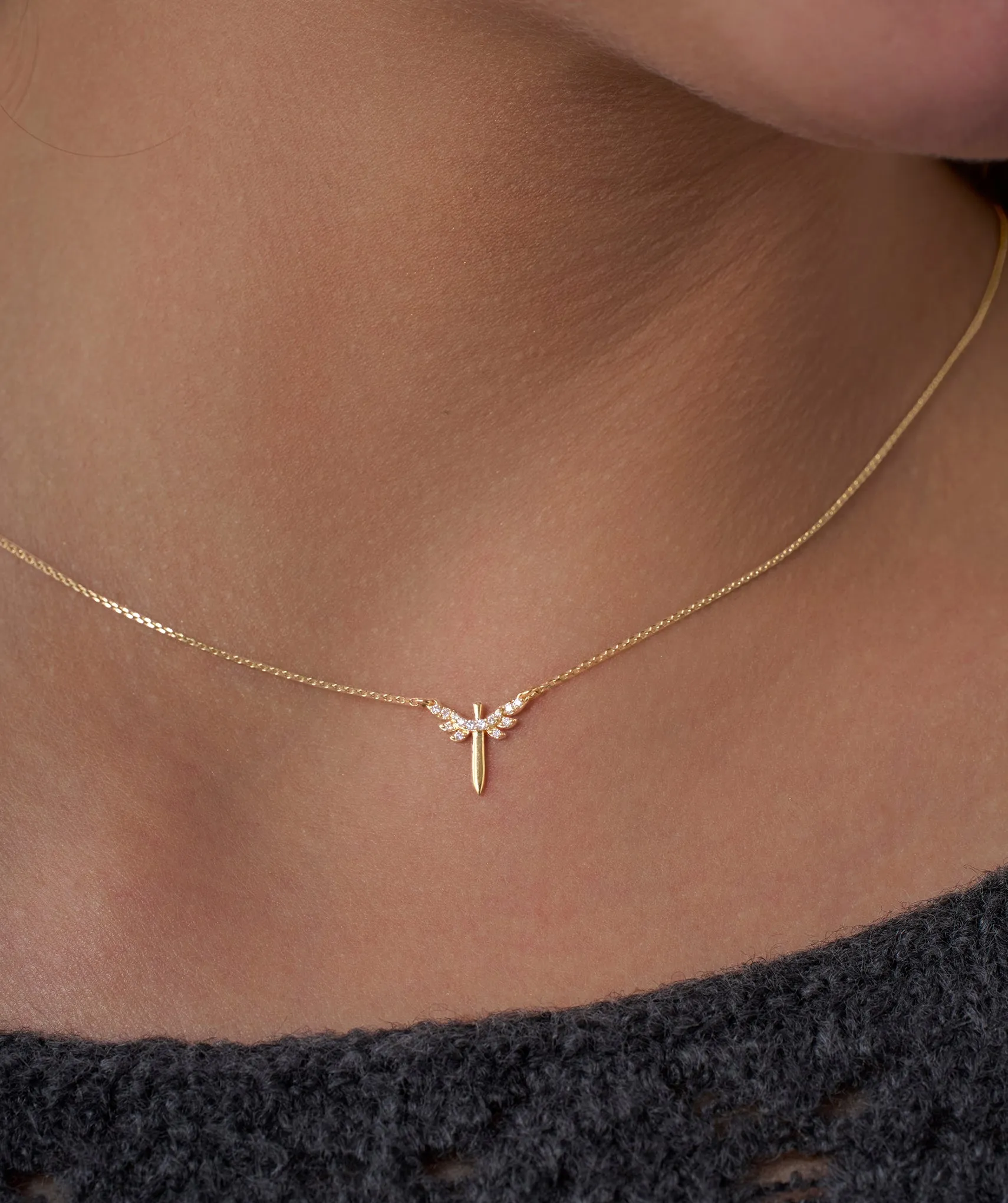 Elegant Gold Wing Necklace