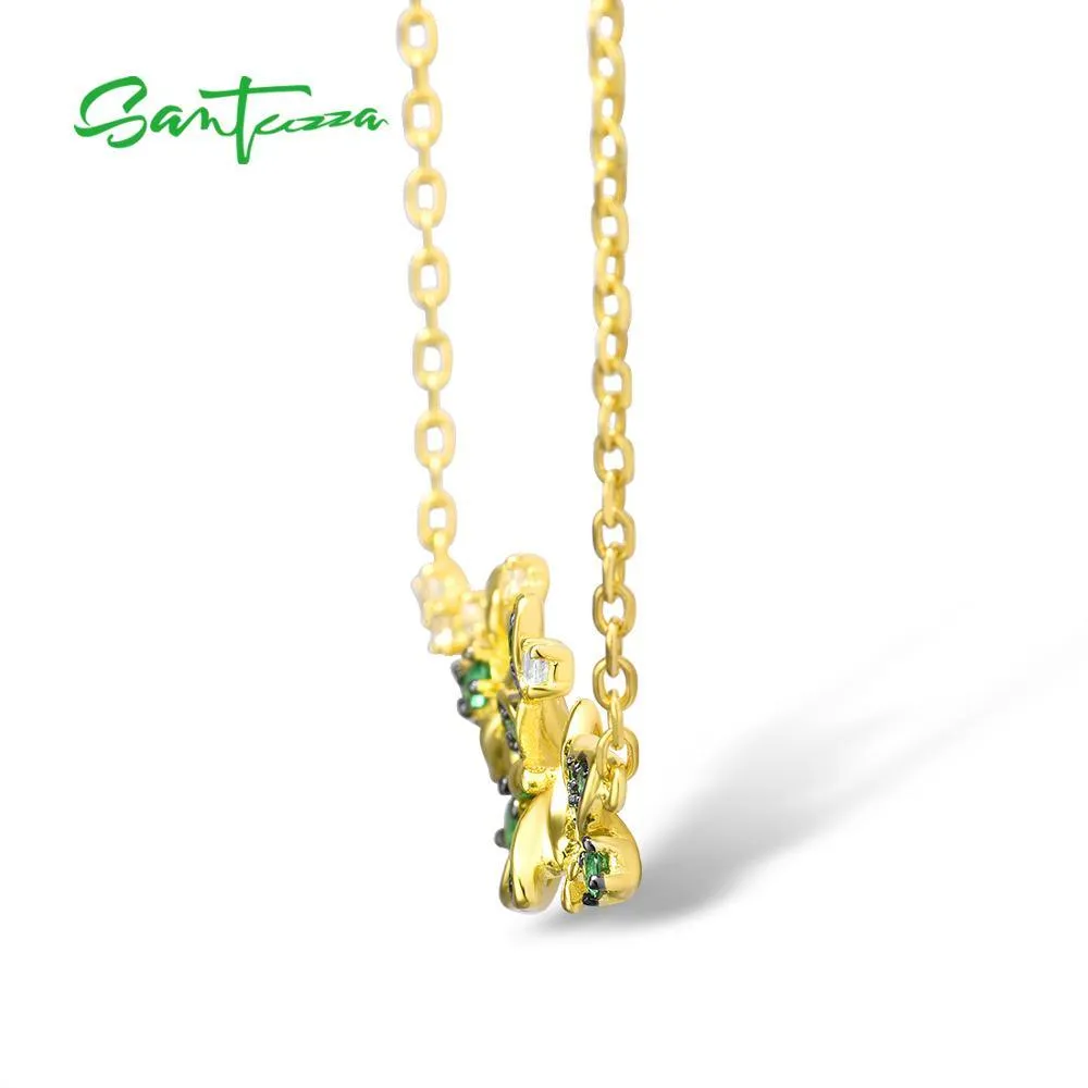 Elegant Green Butterflies Necklace
