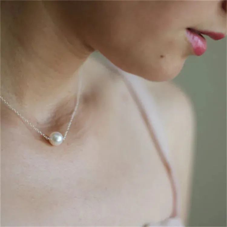 Elegant Jewelry Wedding Big Pearl Necklace For Women Fashion Imitation Pearl Green Rose Color Stone Choker Necklace