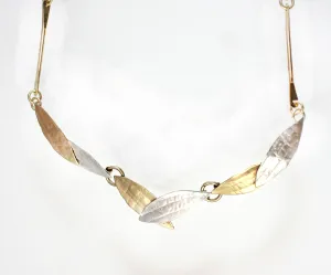 Elegant Links necklace. Sterling and Brass..20"