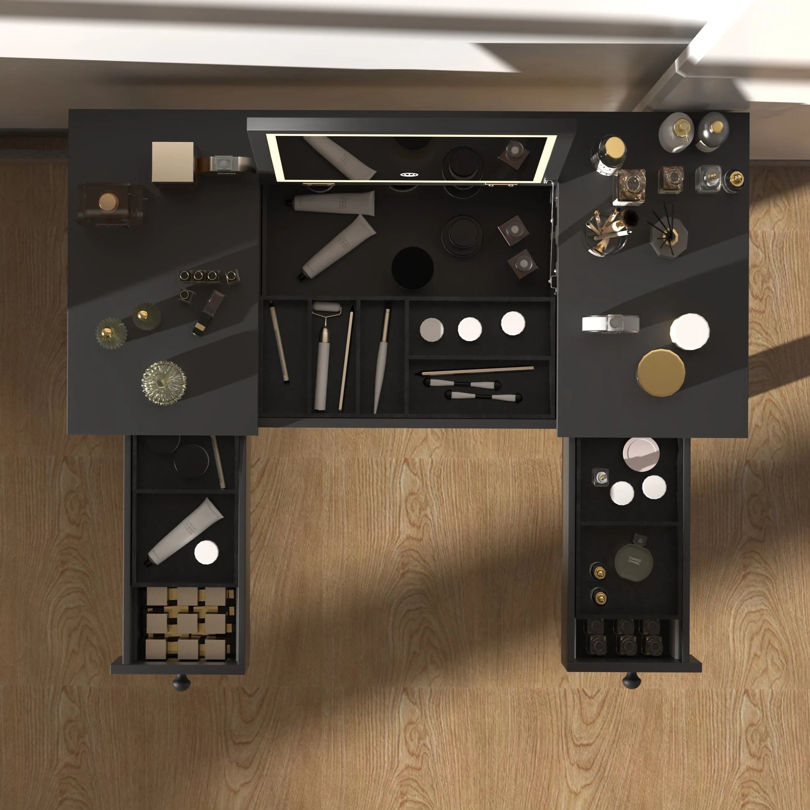 Elegant Vanity Table with LED Lights