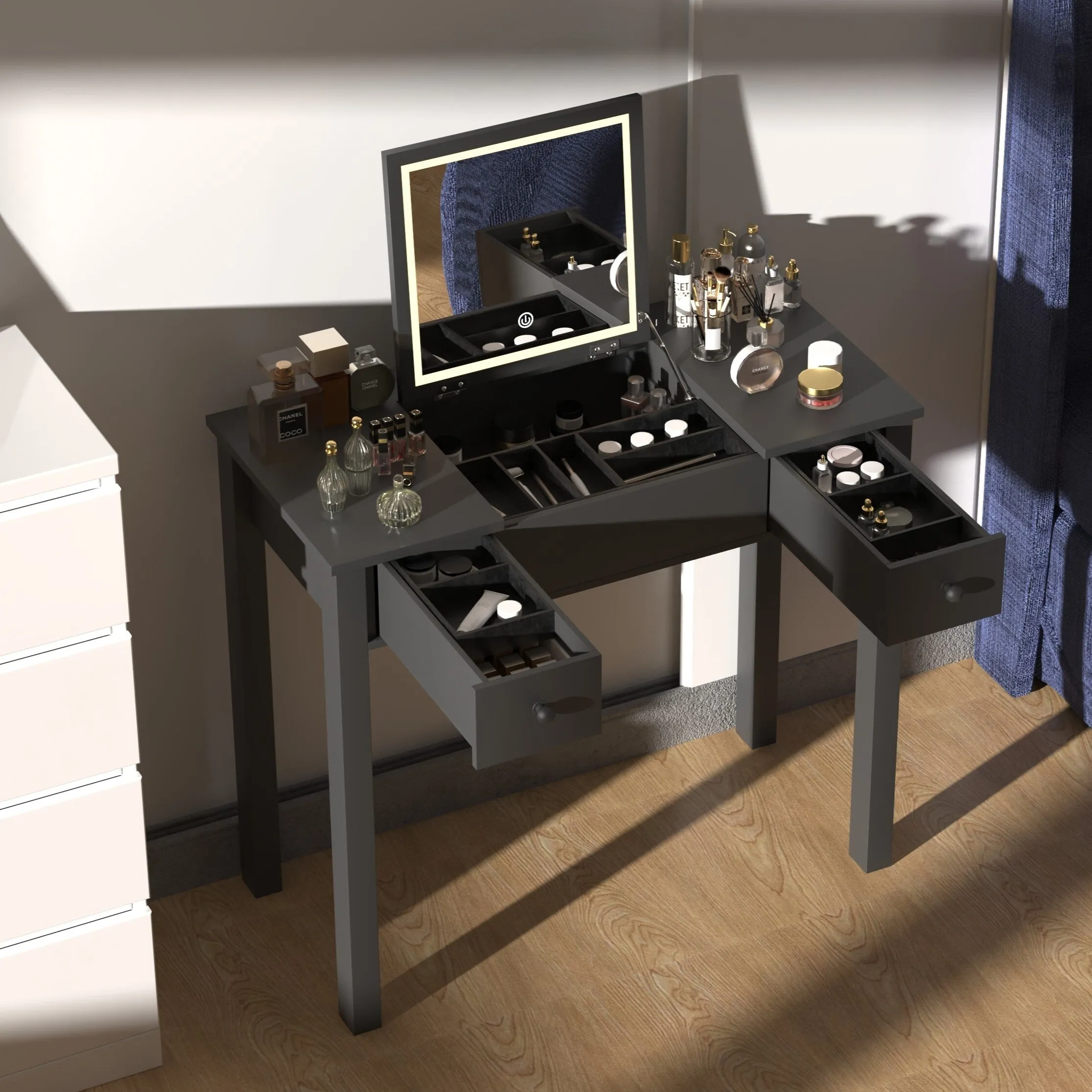 Elegant Vanity Table with LED Lights