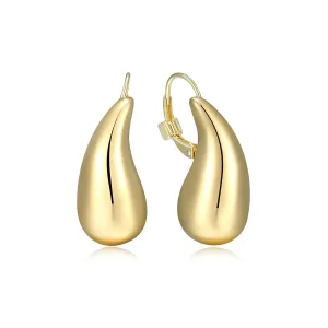 Elle Raindrop Sterling Silver 18K Yellow Gold Plated Puffy Pear Shape Earrings