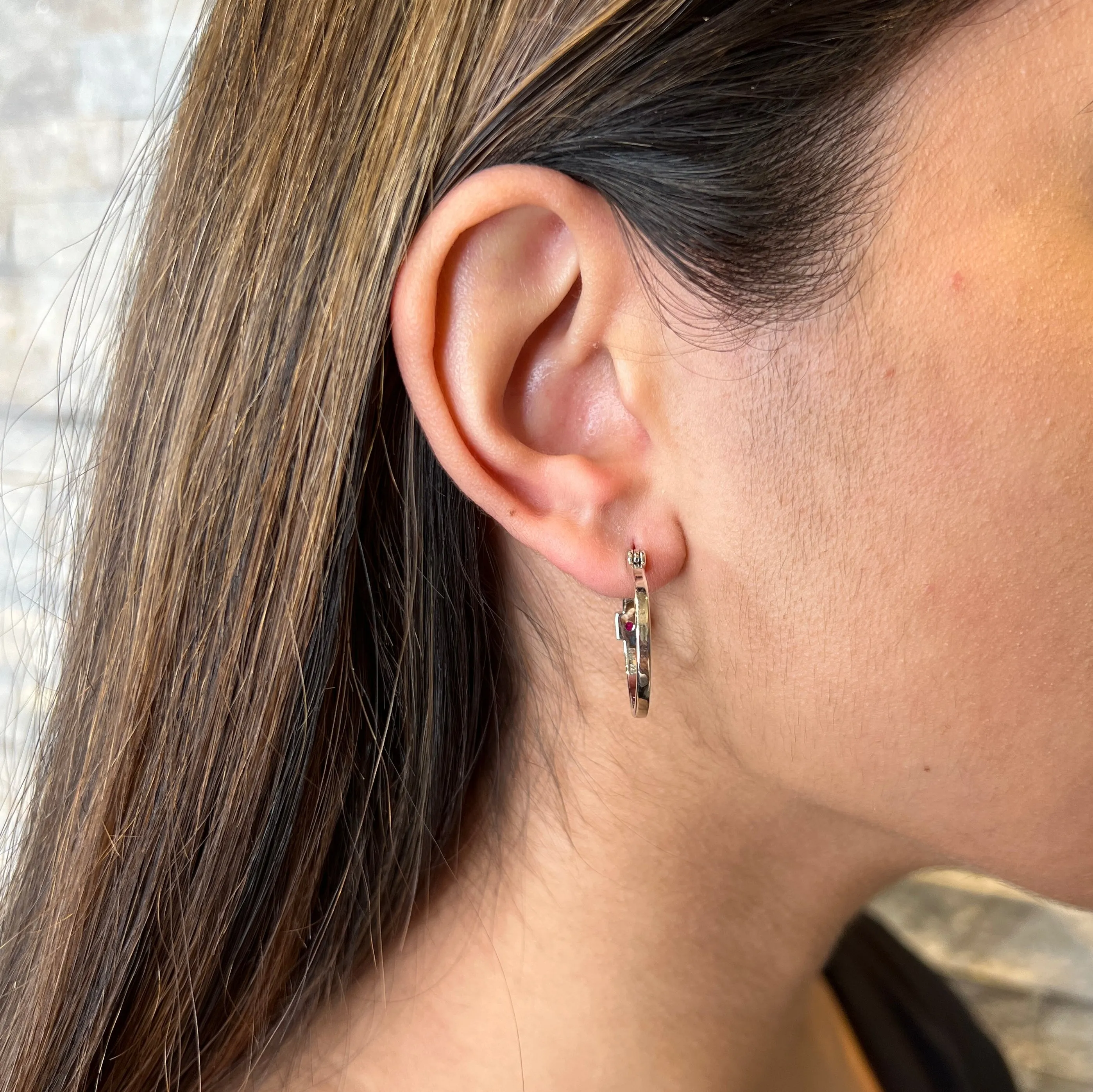 Elle Sterling Silver (20mm) Hoop Earrings