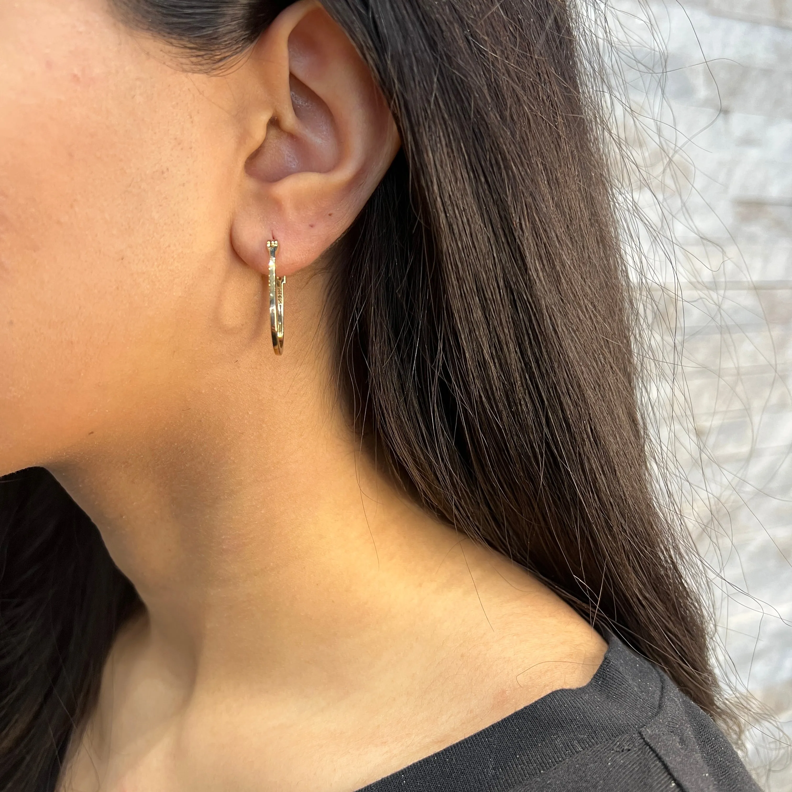 Elle Trinity Sterling Silver Gold Plated Oval Hoop Earrings